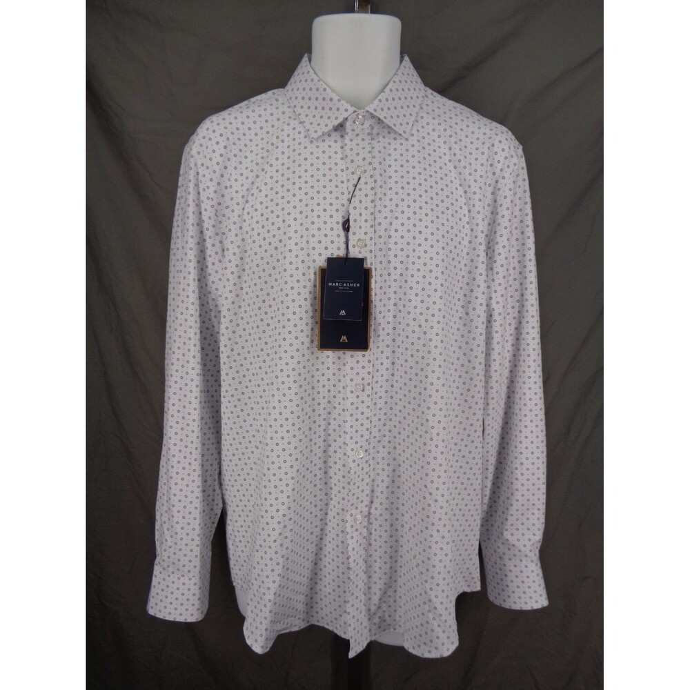 Marc Asher 4 Way Stretch Performance Button Shirt Sz Large Quick Dry Wicking New